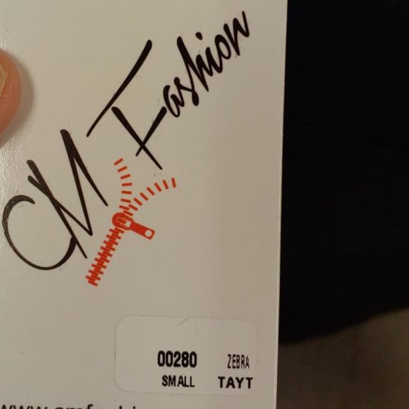 CM Fashion Womens Zebra Patterned Leggings, with pockets- Black - Picture 9 of 9